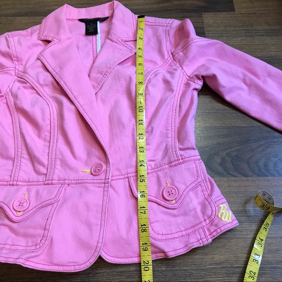 Y2K Rocawear bubblegum pink denim jean blazer cropped jacket - Picture 15 of 16